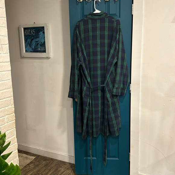 Vintage L.L. Bean scotch flannel plaid Robe - LT - Picture 5 of 5